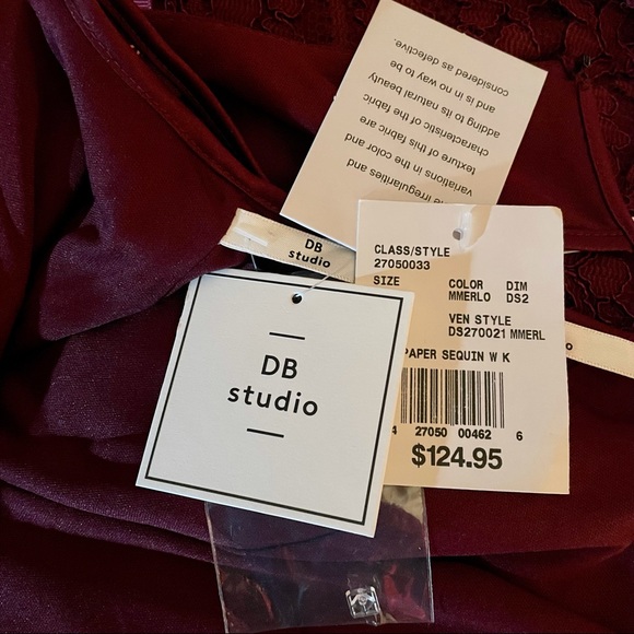 NWT David’s Bridal DB Studio High-Neck Sequin Mesh Gown with Keyhole - Picture 12 of 16